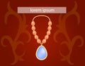 Blue topaz necklace concept background, realistic style Royalty Free Stock Photo