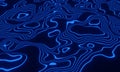 Blue topographic contour lines. Abstract mountain