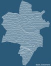 Blue topographic map of Basel, Switzerland Royalty Free Stock Photo