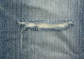 Blue torn denim jeans texture