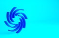 Blue Tornado icon isolated on blue background. Cyclone, whirlwind, storm funnel, hurricane wind or twister weather icon Royalty Free Stock Photo