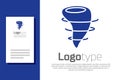 Blue Tornado icon isolated on white background. Logo design template element. Vector Illustration