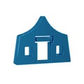 Blue Tourist tent icon isolated on transparent background. Camping symbol.