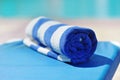 Blue towel Royalty Free Stock Photo