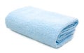 Blue towel isolated on white