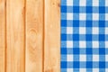 Blue towel over wooden kitchen table Royalty Free Stock Photo