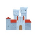 Blue tower building castle complex with red roof Royalty Free Stock Photo