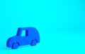 Blue Toy car icon isolated on blue background. Minimalism concept. 3d illustration 3D render Royalty Free Stock Photo