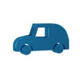 Blue Toy car icon isolated on transparent background. Royalty Free Stock Photo