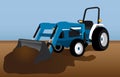 Blue Tractor with dirt