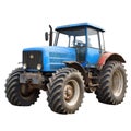 Blue tractor isolated on transparent or white background Royalty Free Stock Photo