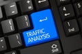 Blue Traffic Analysis Key on Keyboard. 3D. Royalty Free Stock Photo