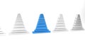 Blue Traffic cone icon isolated on white background. Minimalism concept. 3D render illustration Royalty Free Stock Photo