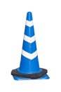 Blue traffic cone isolated on white Royalty Free Stock Photo