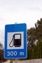 Blue Traffic Sign for gas station Royalty Free Stock Photo