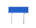 Blue traffic sign isolated on white background Royalty Free Stock Photo