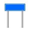 Blue traffic sign. Road board text panel, mockup signage direction highway city signpost location street arrow way vector Royalty Free Stock Photo