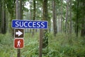 Blue traffic sign with success message Royalty Free Stock Photo