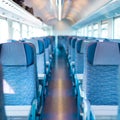 Blue train interior Royalty Free Stock Photo