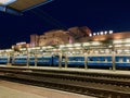 Blue train at the station Royalty Free Stock Photo