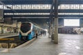 Blue train on train station in Pretoria, South Africa