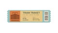 Blue Train Ticket with Train Icon, Simple Travel Pass, vector design Generative AI Royalty Free Stock Photo