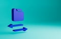 Blue Transfer files icon isolated on blue background. Copy files, data exchange, backup, PC migration, file sharing