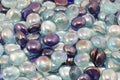 Blue and Translucent rainbow glass beads