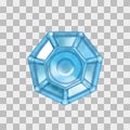 Blue translucent snowflake, icon. Vector