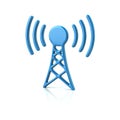 Blue transmitter tower icon