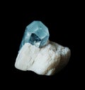 Gemstone aquamarine isolated on black Royalty Free Stock Photo