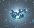 Blue transparent ethanol molecule 3d rendering Royalty Free Stock Photo