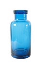 Blue glass bottle isolated on white background Royalty Free Stock Photo