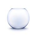 Blue Transparent Glass Smooth Empty Fishbowl Aquarium Isolated on Background Royalty Free Stock Photo