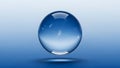 Blue transparent sphere on gradient blue background Royalty Free Stock Photo