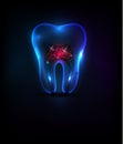 Blue transparent tooth