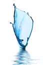 Blue transparent water splash