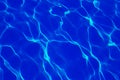 Blue transparent water with sunlight on the swimming pool surface. Royalty Free Stock Photo