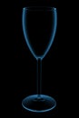 Blue Transparent Wine Glass 3D X-Ray