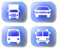 Blue transport buttons