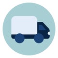 Blue transportation truck, icon