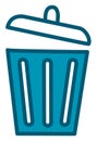 Blue trash bin, icon Royalty Free Stock Photo