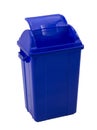 Blue trash bin isolated on white Royalty Free Stock Photo