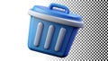 Blue trash can bin waste garbage delete remove recycle icon png transparent image Generative AI