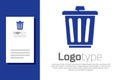 Blue Trash can icon isolated on white background. Garbage bin sign. Recycle basket icon. Office trash icon. Logo design Royalty Free Stock Photo