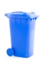 Blue trashcan Royalty Free Stock Photo