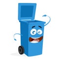 Blue trashcan is ready for rubbish