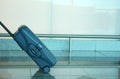 Blue travel suitcase