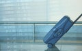 Blue travel suitcase