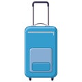 Blue travel suitcase icon, cartoon style